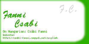 fanni csabi business card